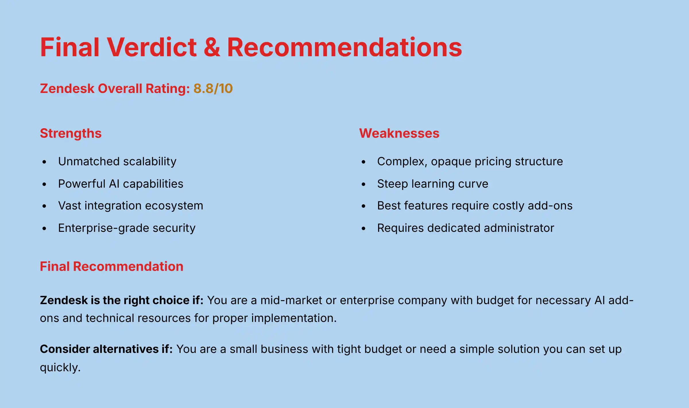 Final Verdict and Recommendations