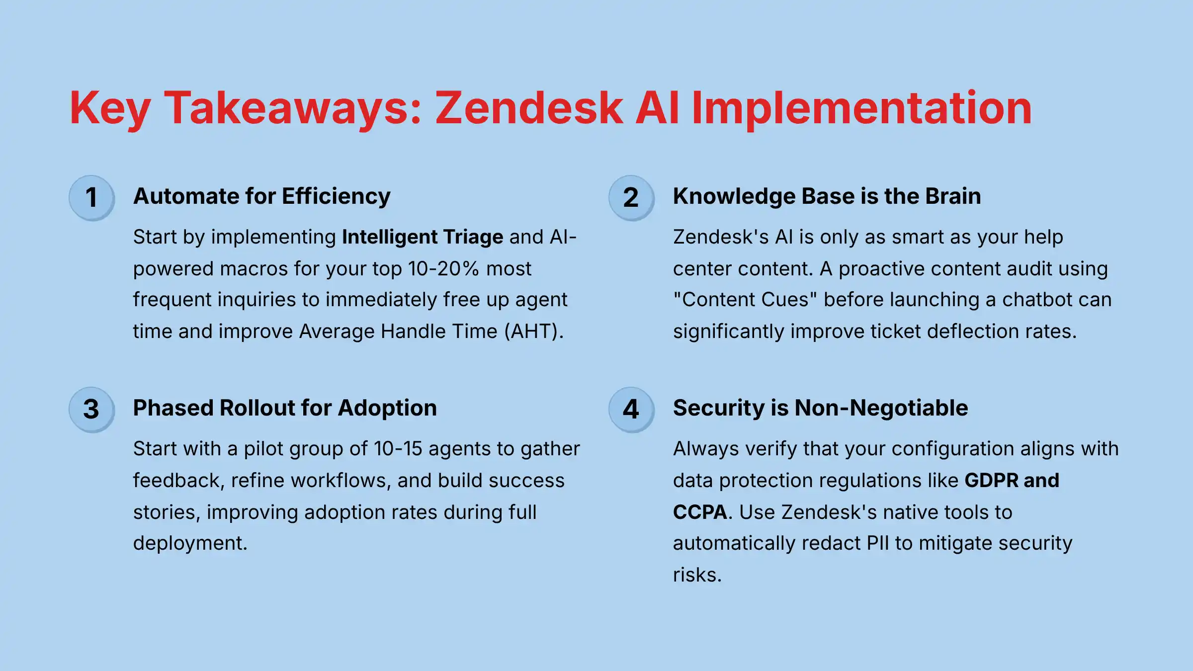 Key Takeaways: Zendesk AI Implementation