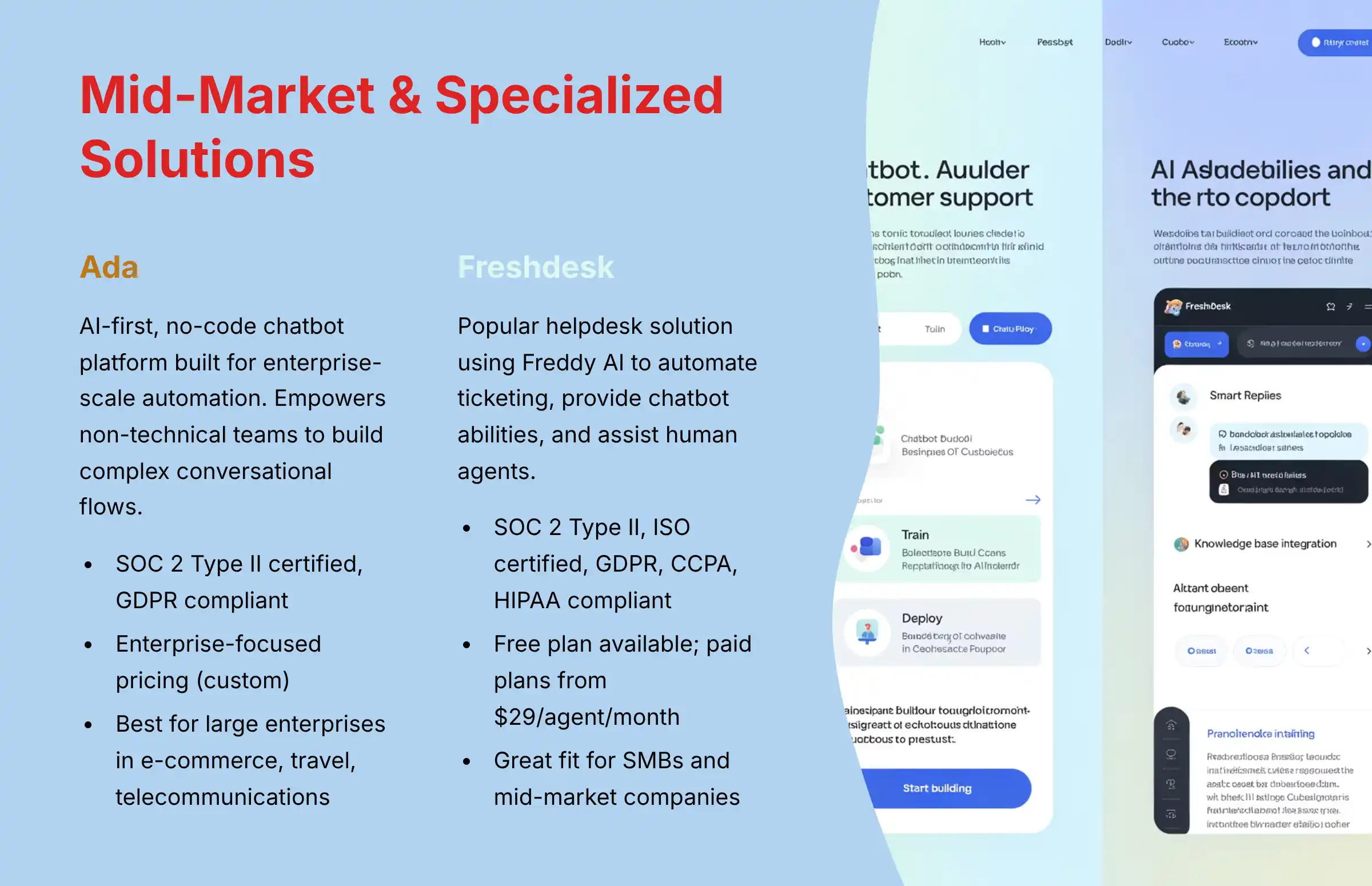Mid-Market and Specialized AI Customer Service Solutions