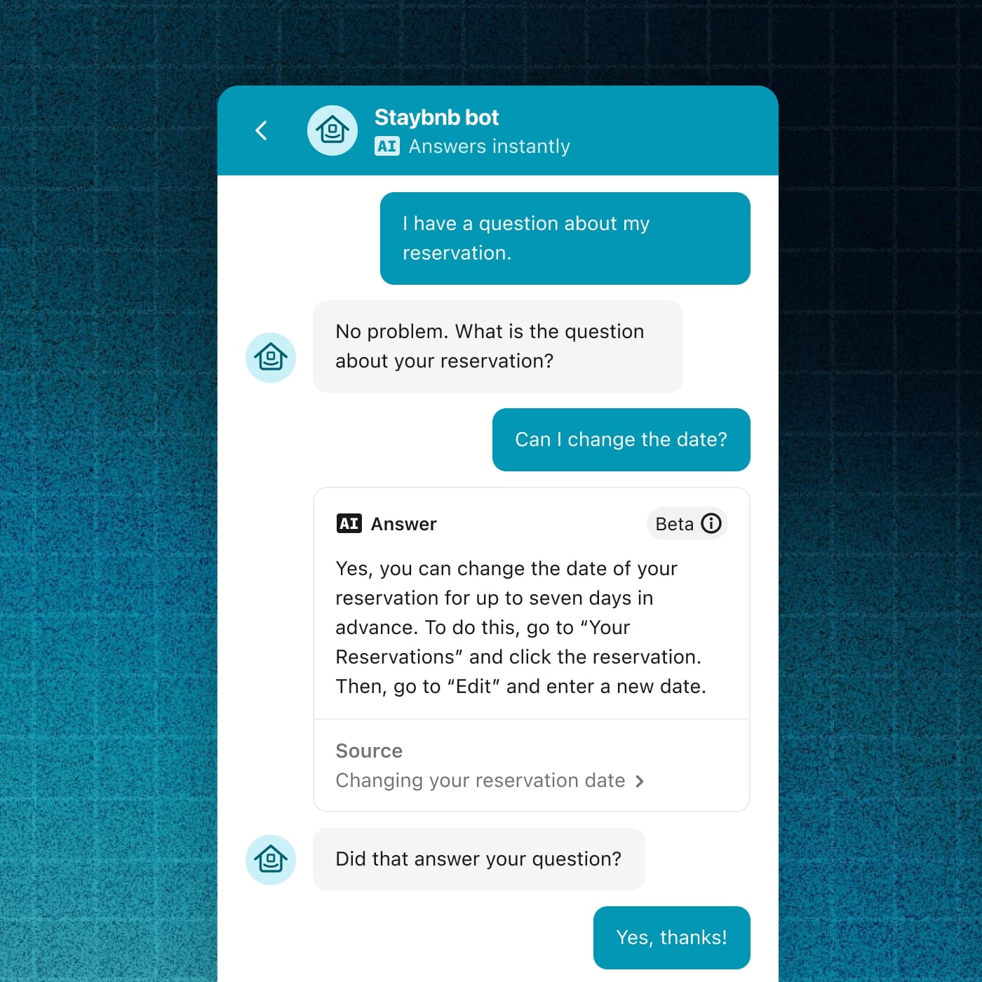 Intercom Fin AI chatbot conversation interface