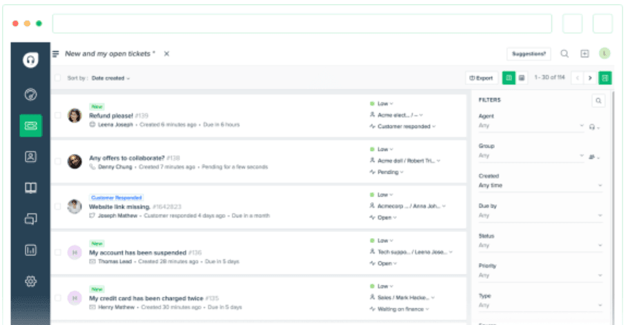 Freshdesk User Interface