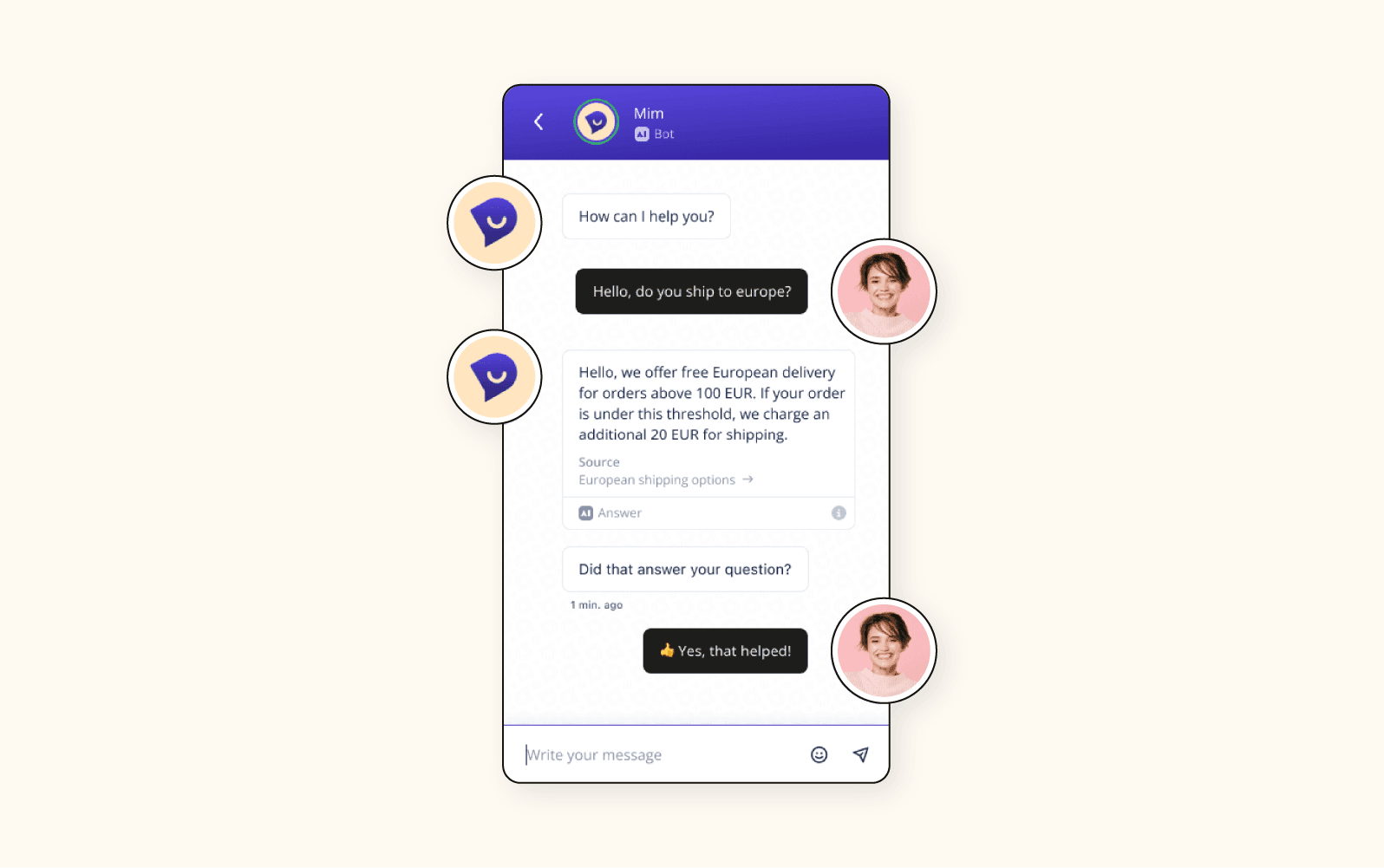 AI Customer Service Chatbot Interface
