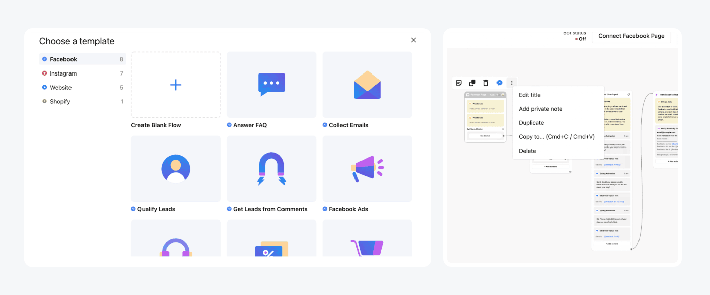 Tidio Flow Builder Interface