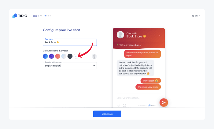 Tidio Configuration Interface