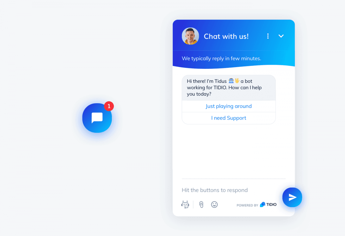 Tidio live chat widget customization and features