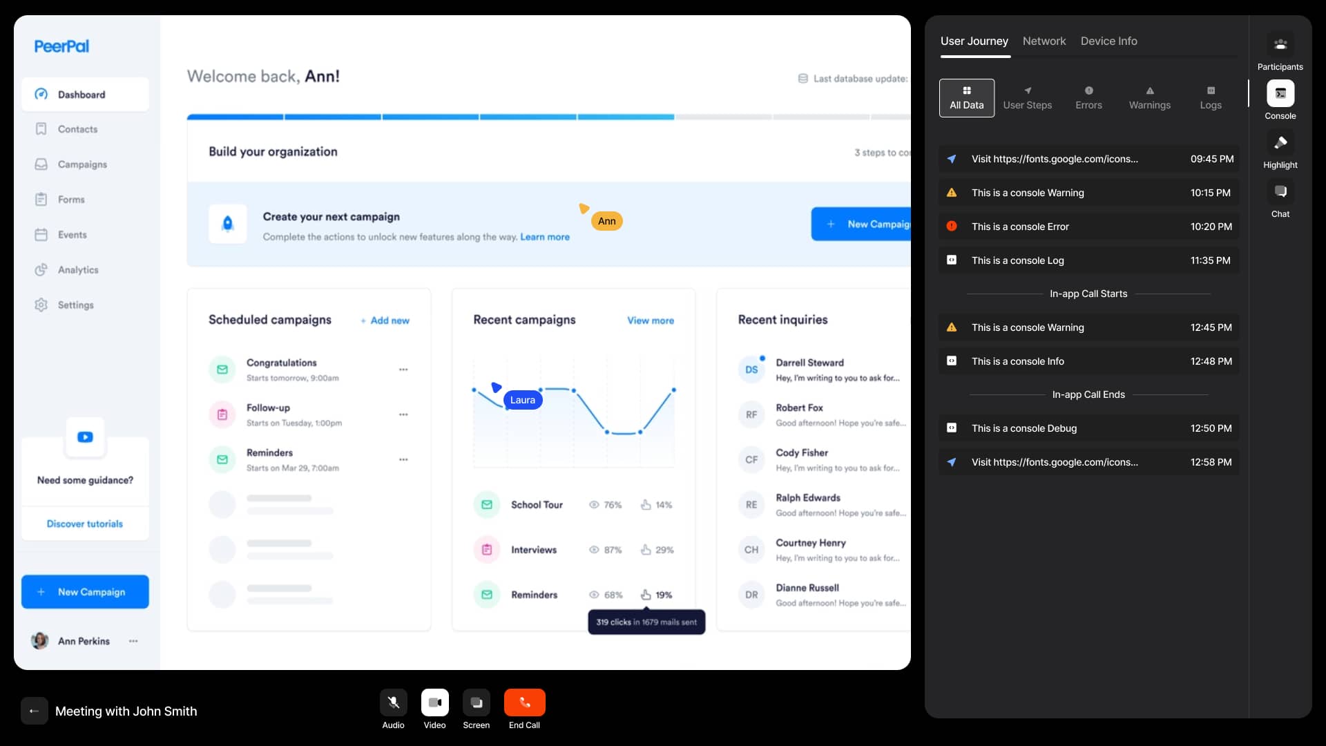 Fullview customer support platform interface