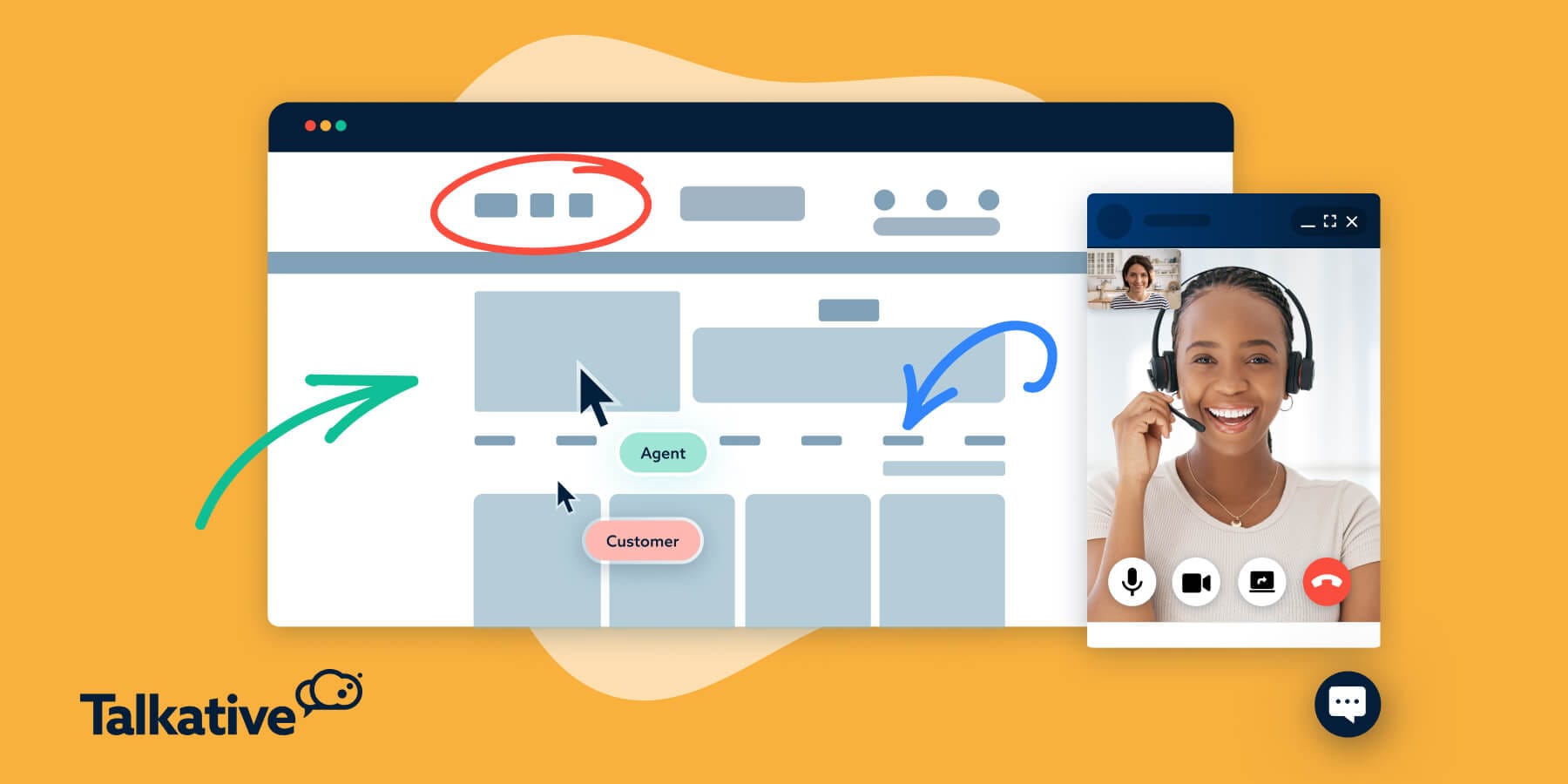 Co-browsing live support interface