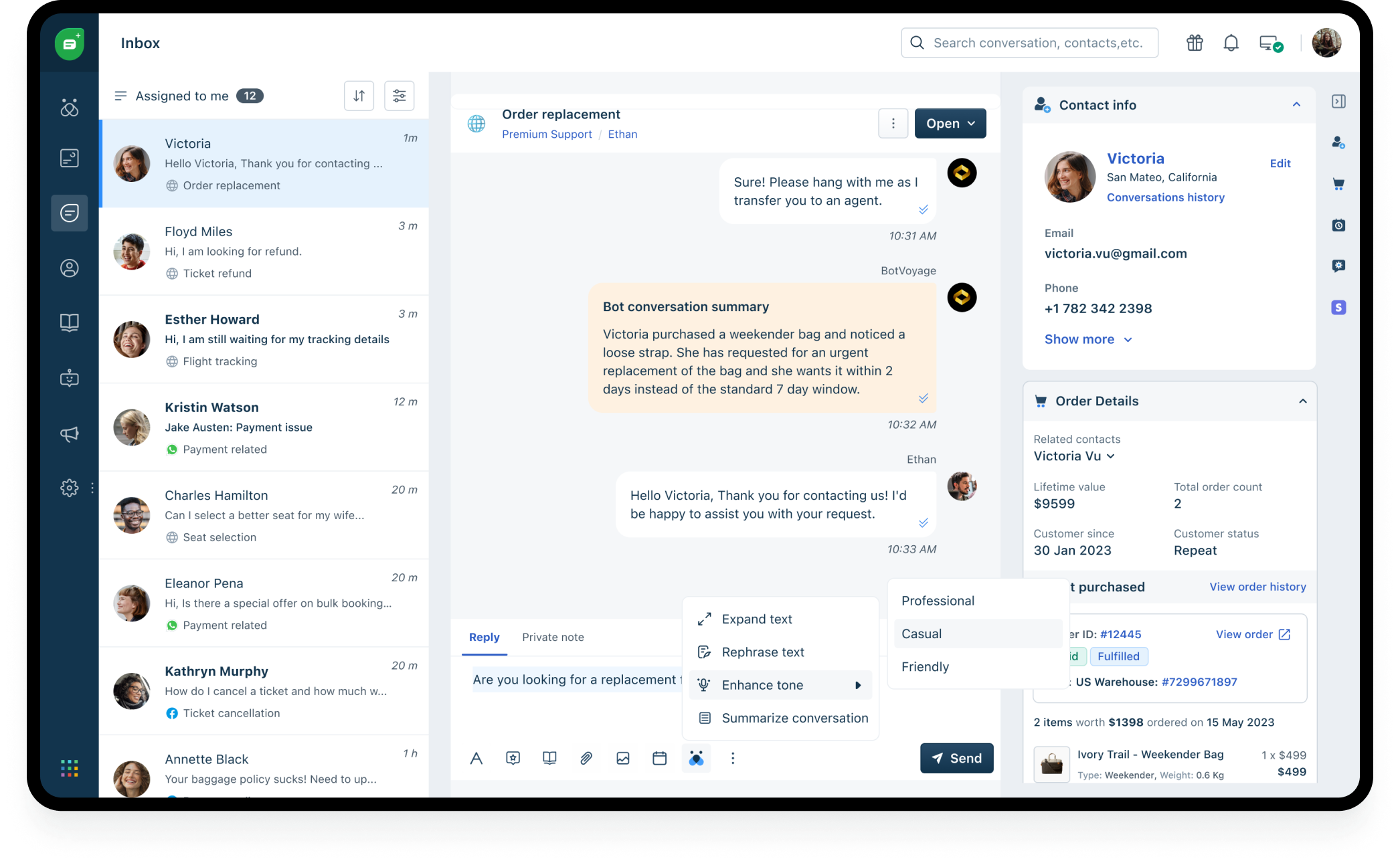 Freshdesk AI customer service platform dashboard