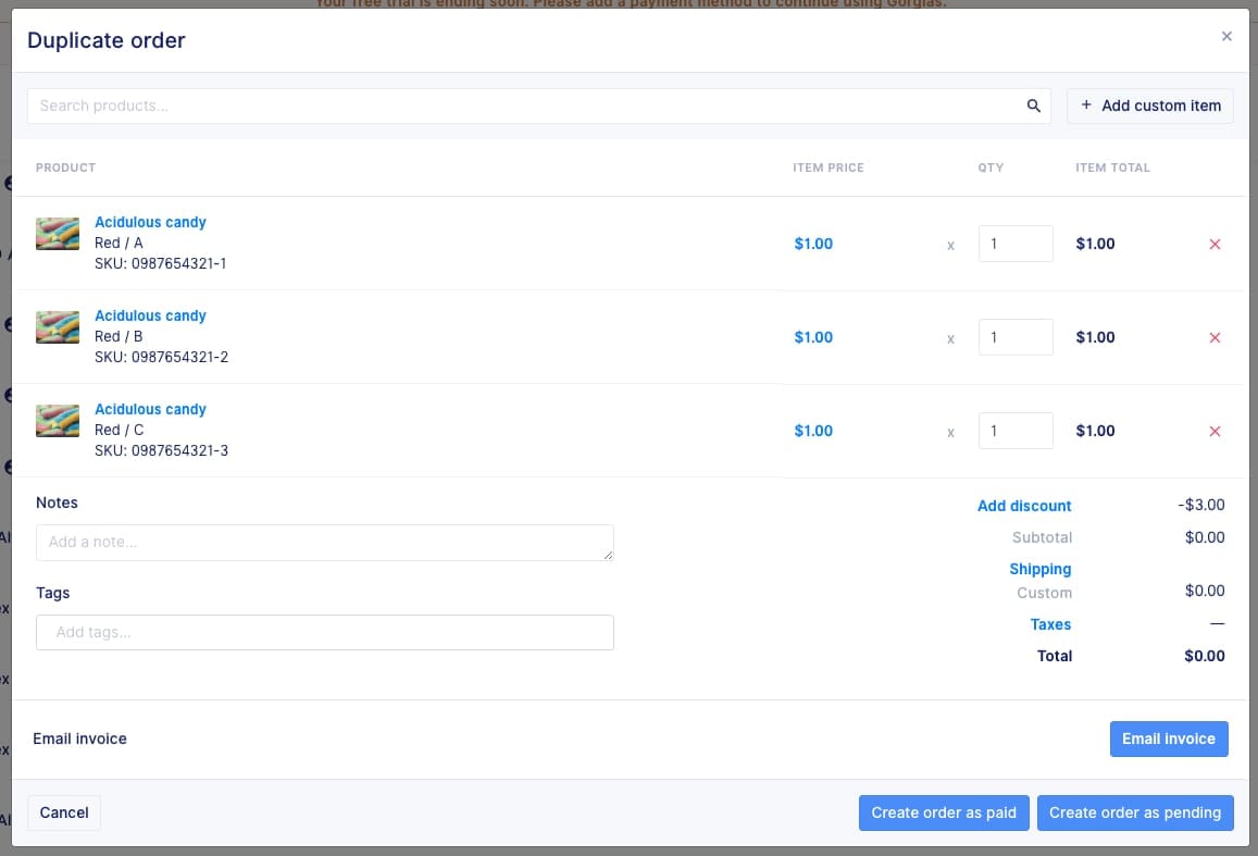 Shopify Gorgias integration actions and features